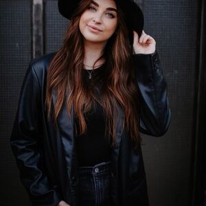 Abercrombie Vegan Leather Blazer